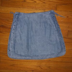 High waisted tie up Jean skirt